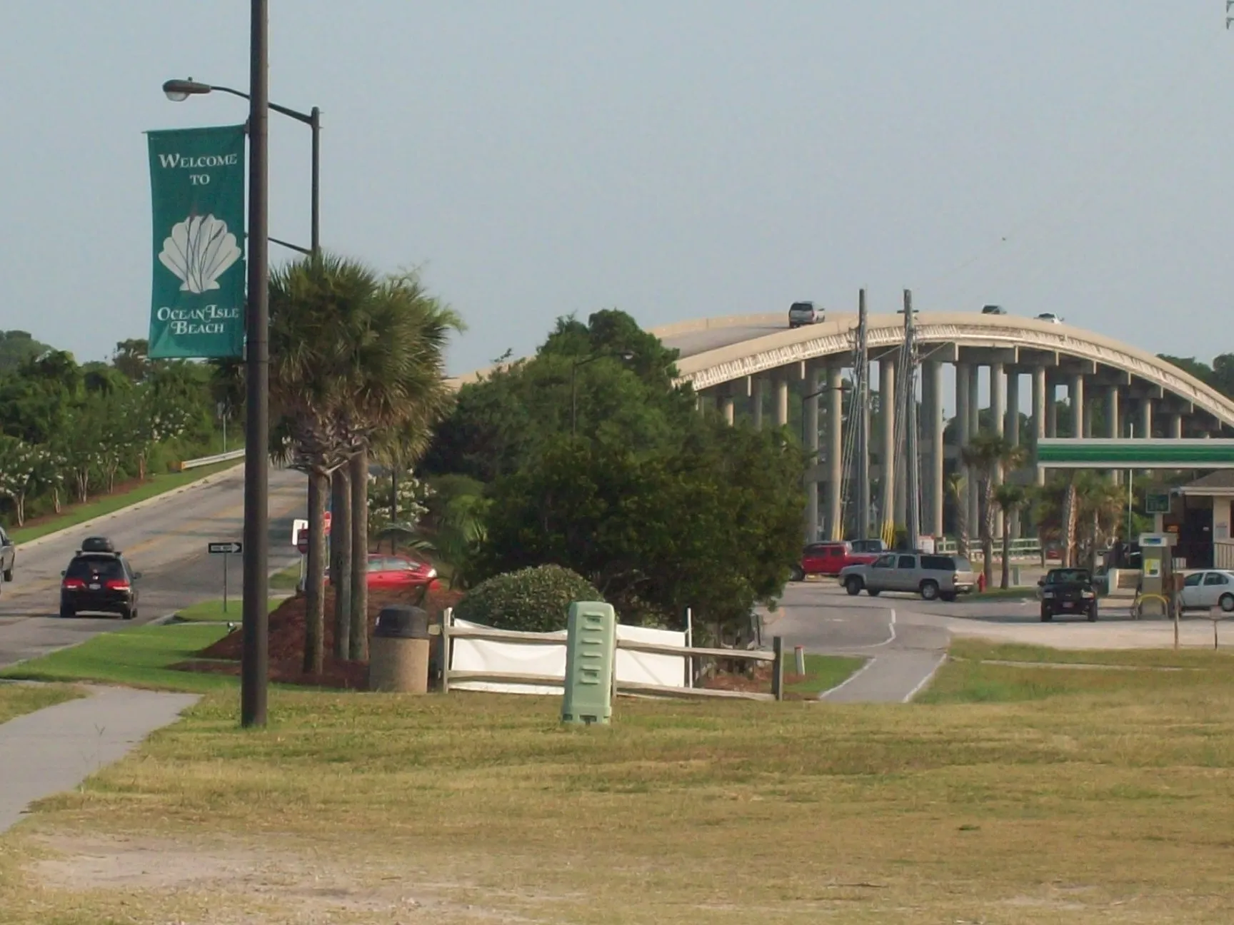 The arched bridge over the Intracoastal Waterway to Ocean Isle Beach